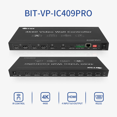 Contrôleur de mur d'images vidéo LCD LED TV Bitvisus RACK PIP Commutation transparente Commutateur HDMI Matrix 3x3 3x4 3x5 3x6