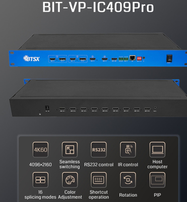 4K60 4 en 9 contrôleur de paroi vidéo processeur commutateur transparent PIP Roaming
