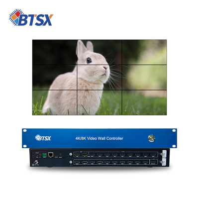 Bitvisus 4K60 8 en 9 Contrôleur de mur vidéo RS232 HDMI/DP Contrôle Web réseau 2x2 Contrôleur de matrice de mur vidéo
