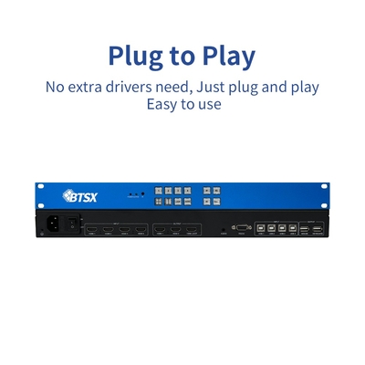 Solution de monitoring de conférence HDMI 4K60 Bitvisus 4x3, 4 entrées, 3 sorties, noir, adaptateur de commutation d'écran multi-vues