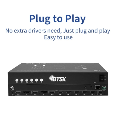 Bitvisus 8x1 4K60 Solution de surveillance de conférence HDMI 8 en 1 Sortie noire Multi-Viewer Adaptateur de commutateur d'écran BIT-MV-4K60-801