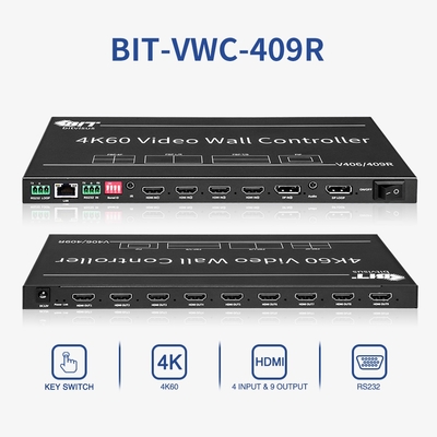 Bitvisus 3X3 2X3 4K Sans Couture 4 Sources PIP POP HDMI TV Salle de Réunion Contrôleur de Processeur de Mur Vidéo BIT- VWC-409R