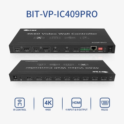 Bitvisus 1U RACK PIP commutateur HDMI sans couture Matrice 3x3 3x4 3x5 3x6 4K60 LCD contrôleur de paroi vidéo TV LED