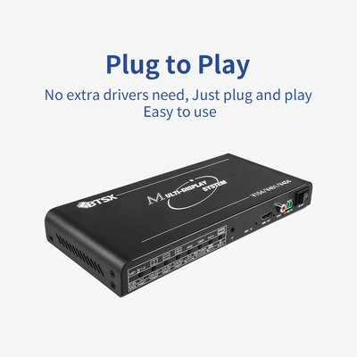 Solution de surveillance de conférence de sécurité HDMI 4x1 Bitvisus 4 en 1 sortie 4K60 Affichages multiples Adaptateur de commutation d'écran multi-vues