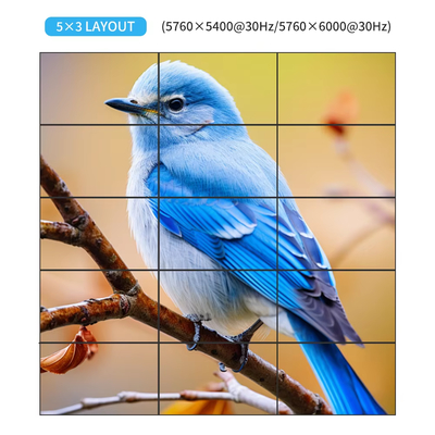 8K 1 en 15 sortie affichage de contenu multi-écran couplage pixel-pixel multi-écran 4x3 5x3 6x2 multi-moniteur splitter