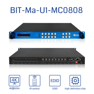 Bitvisus 4K HDMI Matrix Switcher 8x8 8 entrées 8 sorties avec coque métallique