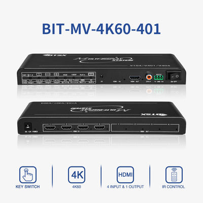 BIT-MV-4K60-401 4K60 Multiviewer Contrôleur de paroi vidéo HDMI avec 4 entrées HDMI et commutation transparente
