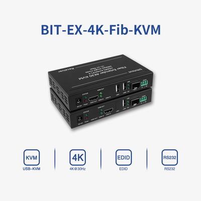 Bitvisus 4k60 Mode industriel unique 20 km LC à LC Transmetteur KVM Récepteur HDMI Extendor de fibre