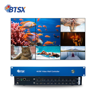 Bitvisus 4K60 8 en 9 Contrôleur de mur vidéo RS232 HDMI/DP Contrôle Web réseau 2x2 Contrôleur de matrice de mur vidéo