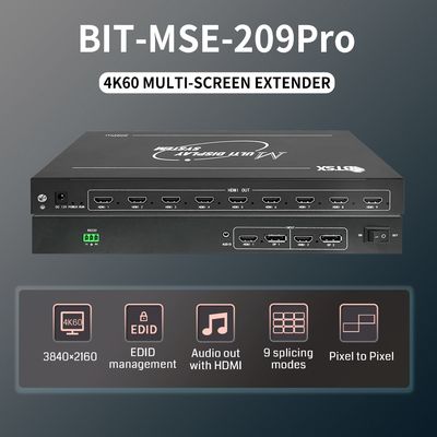 Contrôleur de mur vidéo 4K60 2 entrée 9 sortie avec n'importe quel mode d'épissage pour le visualiseur multi-écran professionnel